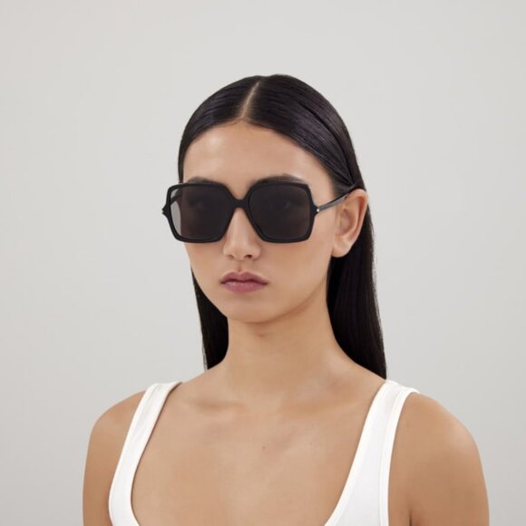 NEW SL591 001 SAINT LAURENT BLACK WOMEN SAINT LAURENT SUNGLASSES - Picture 4 of 10